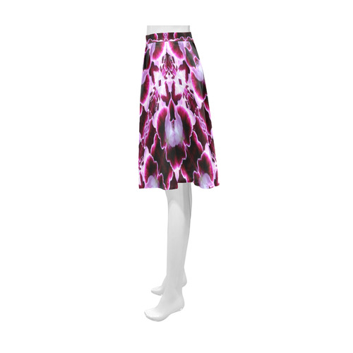 Purple White Flower Abstract Pattern Athena Women's Short Skirt (Model D15)