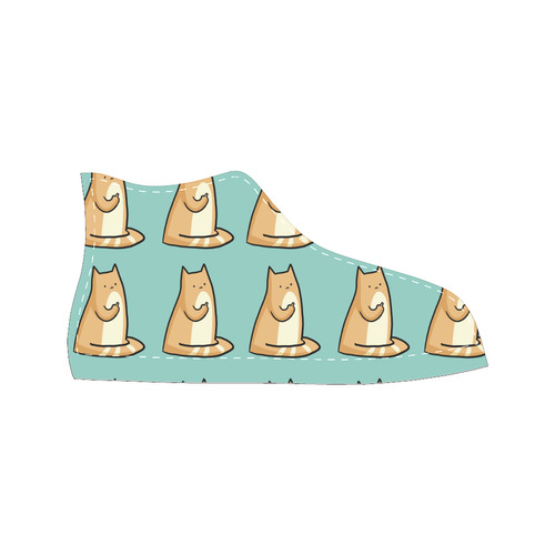 fuckyou cat Men’s Classic High Top Canvas Shoes /Large Size (Model 017)