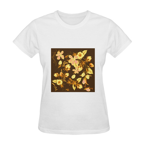New in shop. Original designers t-shirt with hand-drawn art. Brown Sunny Women's T-shirt (Model T05)