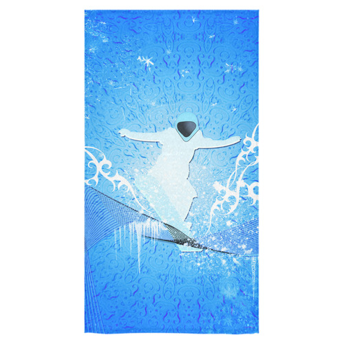 Snowboarder with snowflakes Bath Towel 30"x56"