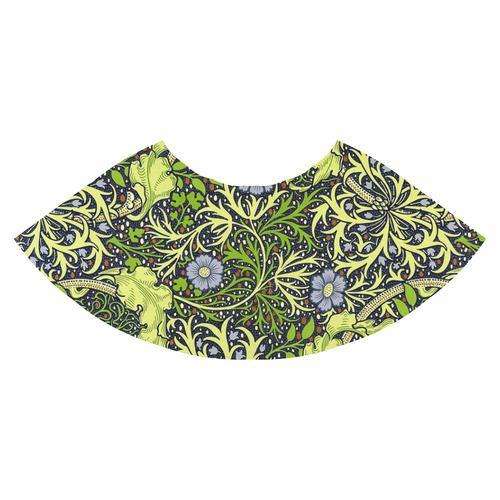 William Morris Seaweed Vintage Floral Wallpaper Athena Women's Short Skirt (Model D15)