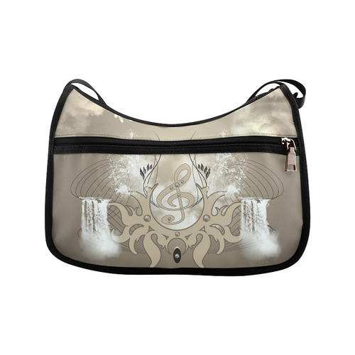 Music, clef with waterfalls Crossbody Bags (Model 1616)