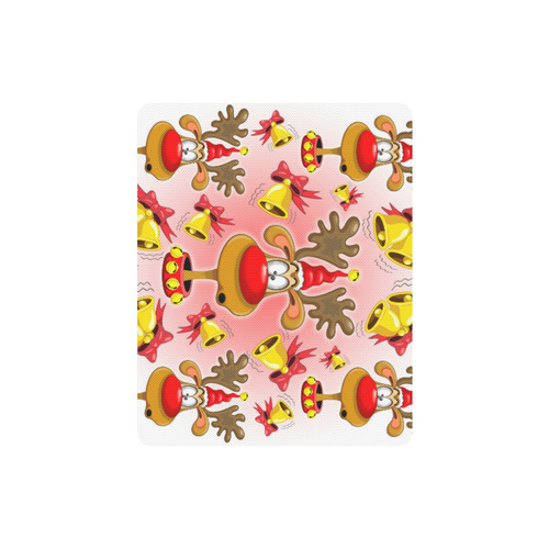 Reindeer Fun Christmas Cartoon with Bells Alarms Rectangle Mousepad