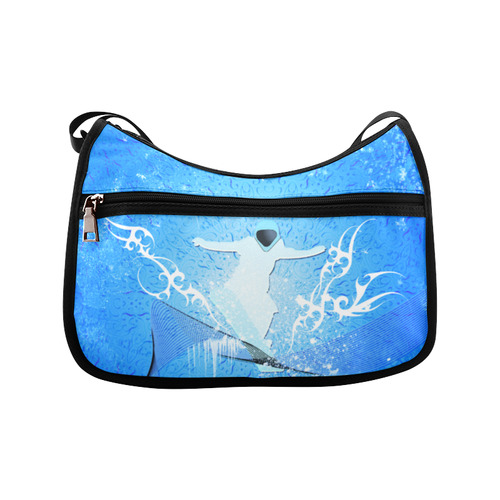 Snowboarder with snowflakes Crossbody Bags (Model 1616)