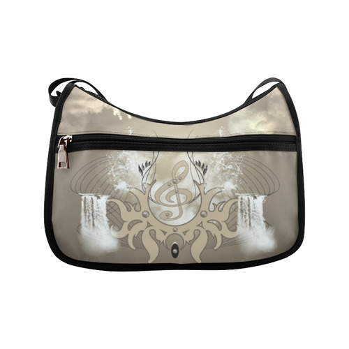 Music, clef with waterfalls Crossbody Bags (Model 1616)