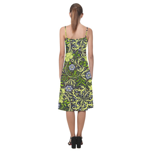 William Morris Seaweed Vintage Floral Alcestis Slip Dress (Model D05)