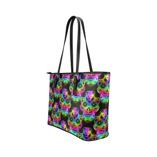 Skull20160605 Leather Tote Bag/Small (Model 1651)