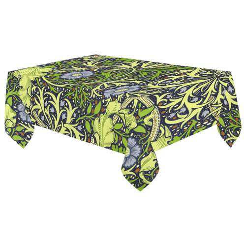 William Morris Seaweed Vintage Floral Wallpaper Cotton Linen Tablecloth 60"x 104"