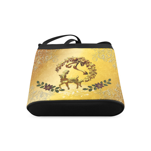 Reindeer in golden colors Crossbody Bags (Model 1613)