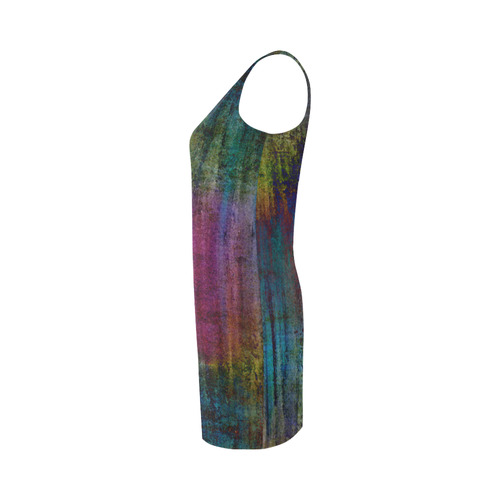 Dark Grunge Watercolor Brush Strokes Painting Medea Vest Dress (Model D06)