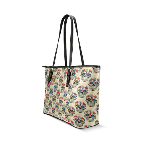 Skull20160603 Leather Tote Bag/Small (Model 1640)