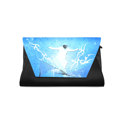 Snowboarder with snowflakes Clutch Bag (Model 1630)