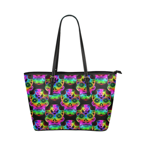 Skull20160605 Leather Tote Bag/Small (Model 1651)