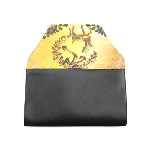 Reindeer in golden colors Clutch Bag (Model 1630)