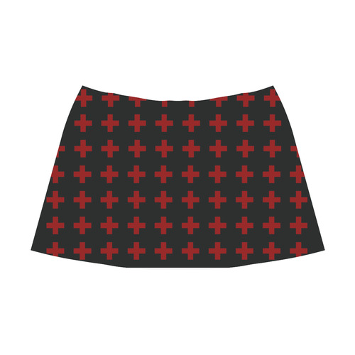 Crosses Punk Rock style Mnemosyne Women's Crepe Skirt (Model D16)