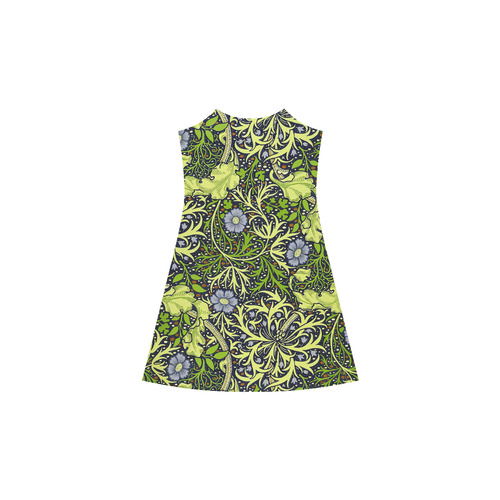 William Morris Seaweed Vintage Floral Alcestis Slip Dress (Model D05)