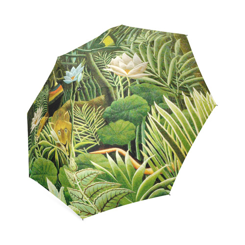 The Dream Henri Rousseau Jungle Animals Foldable Umbrella (Model U01)