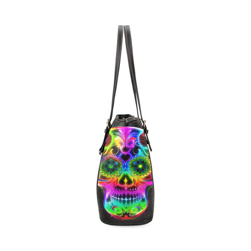 Skull20160604 Leather Tote Bag/Small (Model 1640)