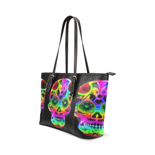 Skull20160604 Leather Tote Bag/Small (Model 1640)
