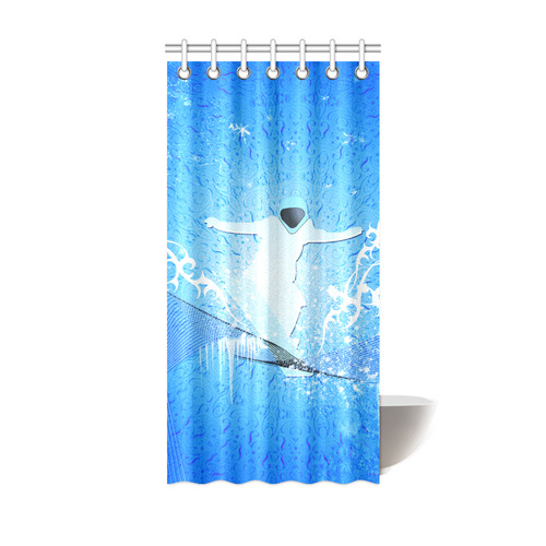 Snowboarder with snowflakes Shower Curtain 36"x72"