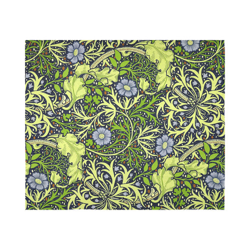 William Morris Seaweed Vintage Floral Wallpaper Cotton Linen Wall Tapestry 60"x 51"