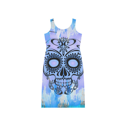 Skull20160404 Phaedra Sleeveless Open Fork Long Dress (Model D08)