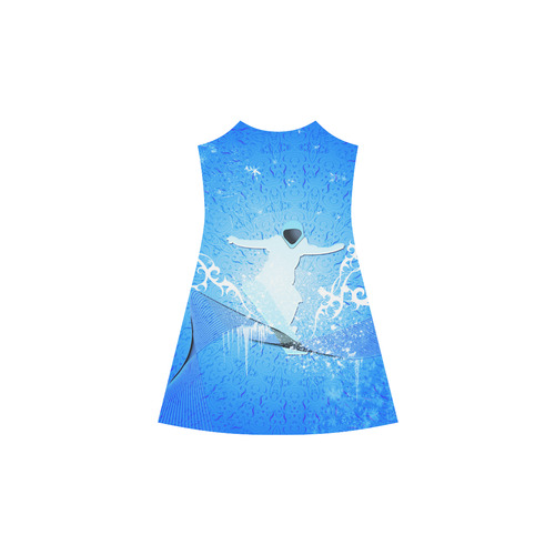 Snowboarder with snowflakes Alcestis Slip Dress (Model D05)