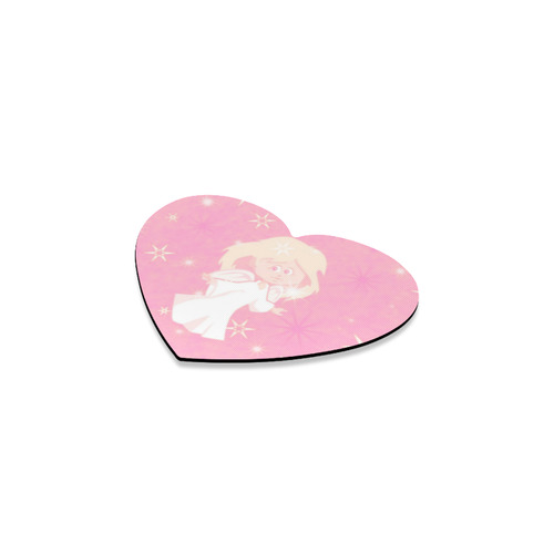 sweet christmas angel pink Heart Coaster