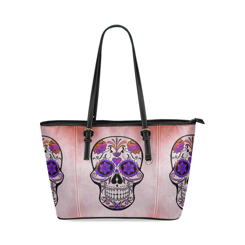 Skull20151213 Leather Tote Bag/Large (Model 1640)