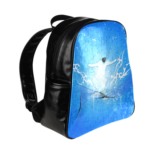Snowboarder with snowflakes Multi-Pockets Backpack (Model 1636)
