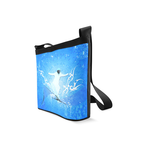Snowboarder with snowflakes Crossbody Bags (Model 1613)