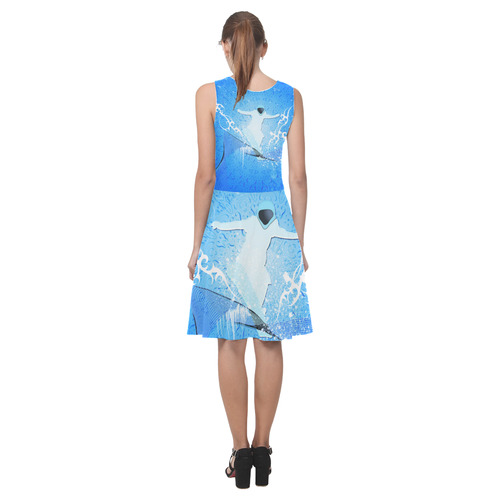 Snowboarder with snowflakes Atalanta Casual Sundress(Model D04)