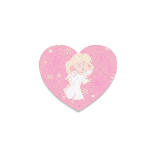 sweet christmas angel pink Heart Coaster
