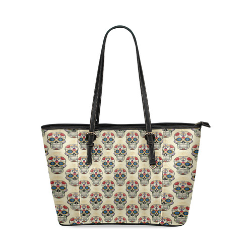 Skull20160603 Leather Tote Bag/Small (Model 1640)