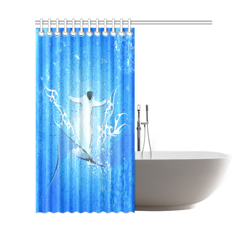 Snowboarder with snowflakes Shower Curtain 69"x70"