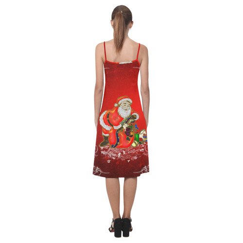 Cute toon Santa claus Alcestis Slip Dress (Model D05)