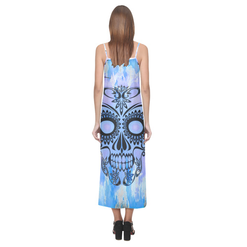 Skull20160404 V-Neck Open Fork Long Dress(Model D18)