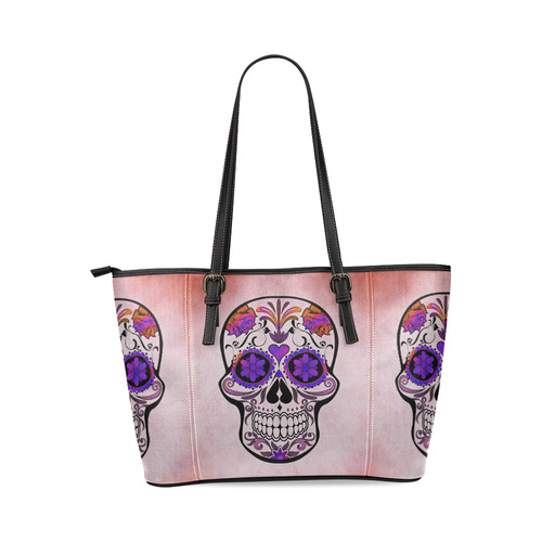 Skull20151213 Leather Tote Bag/Large (Model 1640)