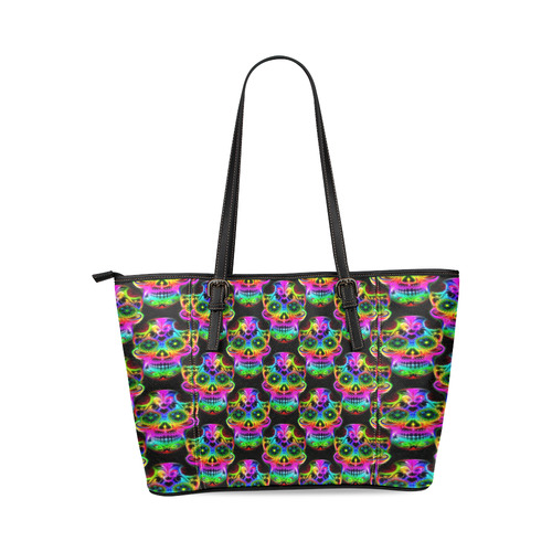 Skull20160605 Leather Tote Bag/Small (Model 1640)