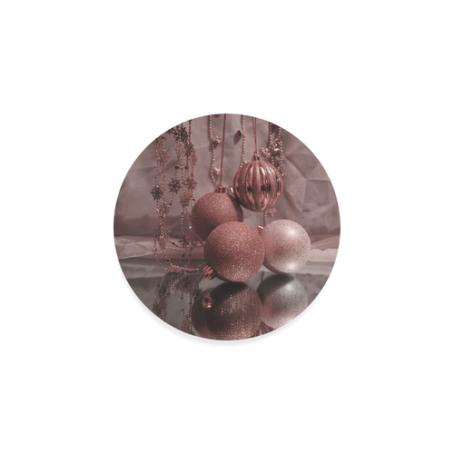 christmas baubles rose Round Coaster
