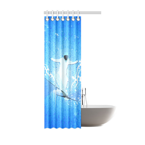 Snowboarder with snowflakes Shower Curtain 36"x72"