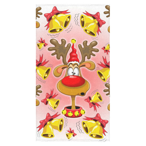 Reindeer Fun Christmas Cartoon with Bells Alarms Bath Towel 30"x56"