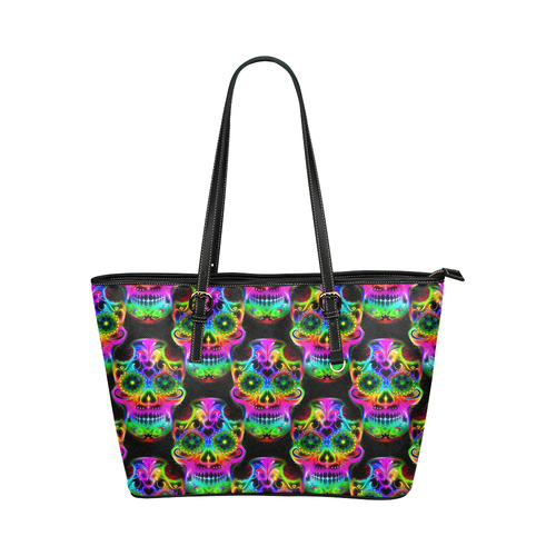 Skull20160605 Leather Tote Bag/Large (Model 1651)