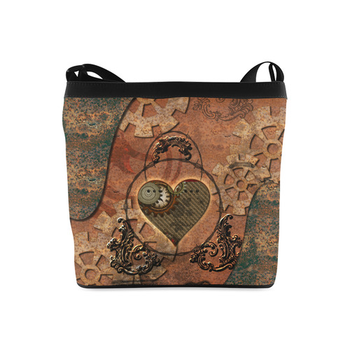 Steampunk wonderful heart, clocks and gears Crossbody Bags (Model 1613)