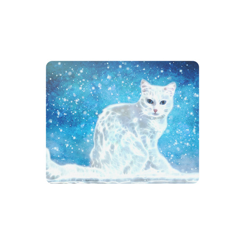 Abstract cute white cat Rectangle Mousepad