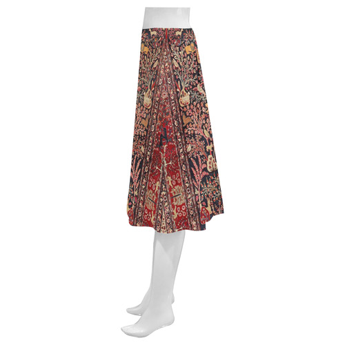 Vintage Persian Nature Animals Floral Rug Mnemosyne Women's Crepe Skirt (Model D16)