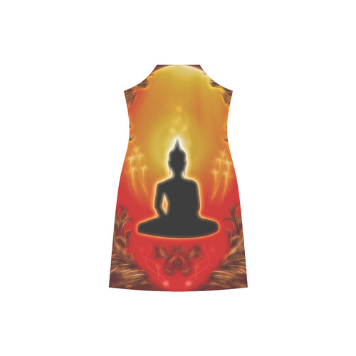 Buddha with light effect V-Neck Open Fork Long Dress(Model D18)