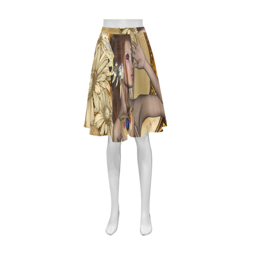 Beautiful fairy and flowers Athena Women's Short Skirt (Model D15)