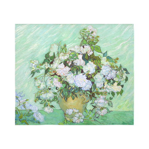 Roses Vincent Van Gogh Floral Fine Art Cotton Linen Wall Tapestry 60"x 51"