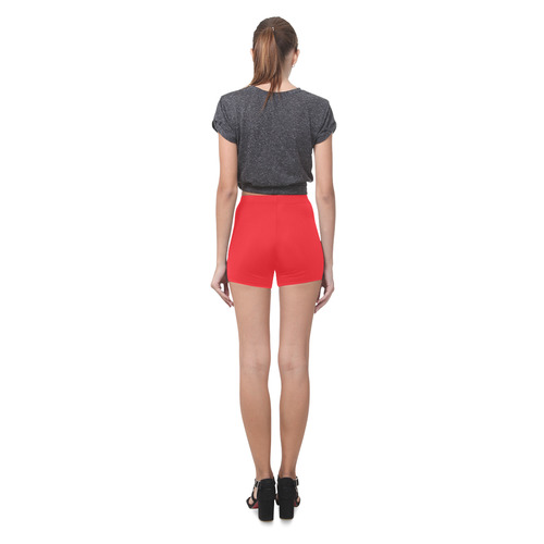 Red mini leggings for girl. Red color, perfect fit style. Collection 2016 Briseis Skinny Shorts (Model L04)